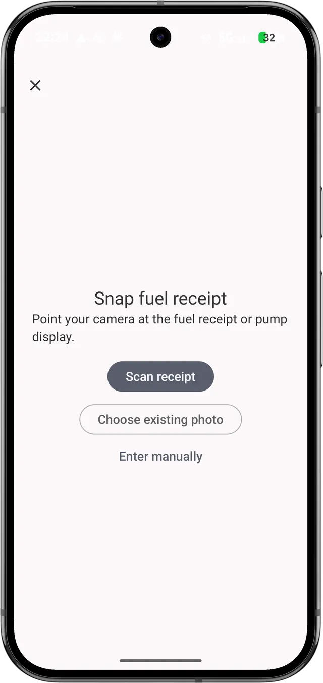 Snap fuel receipt capture sheet