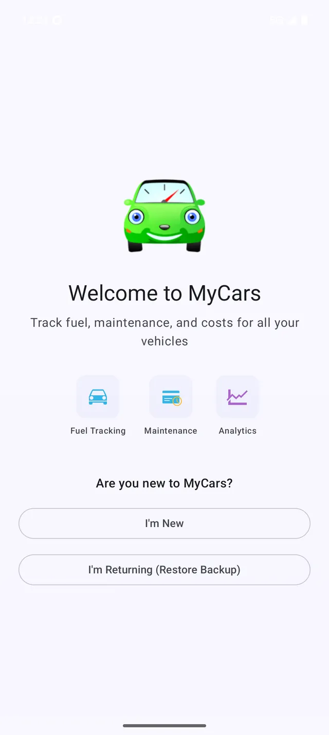 Welcome screen