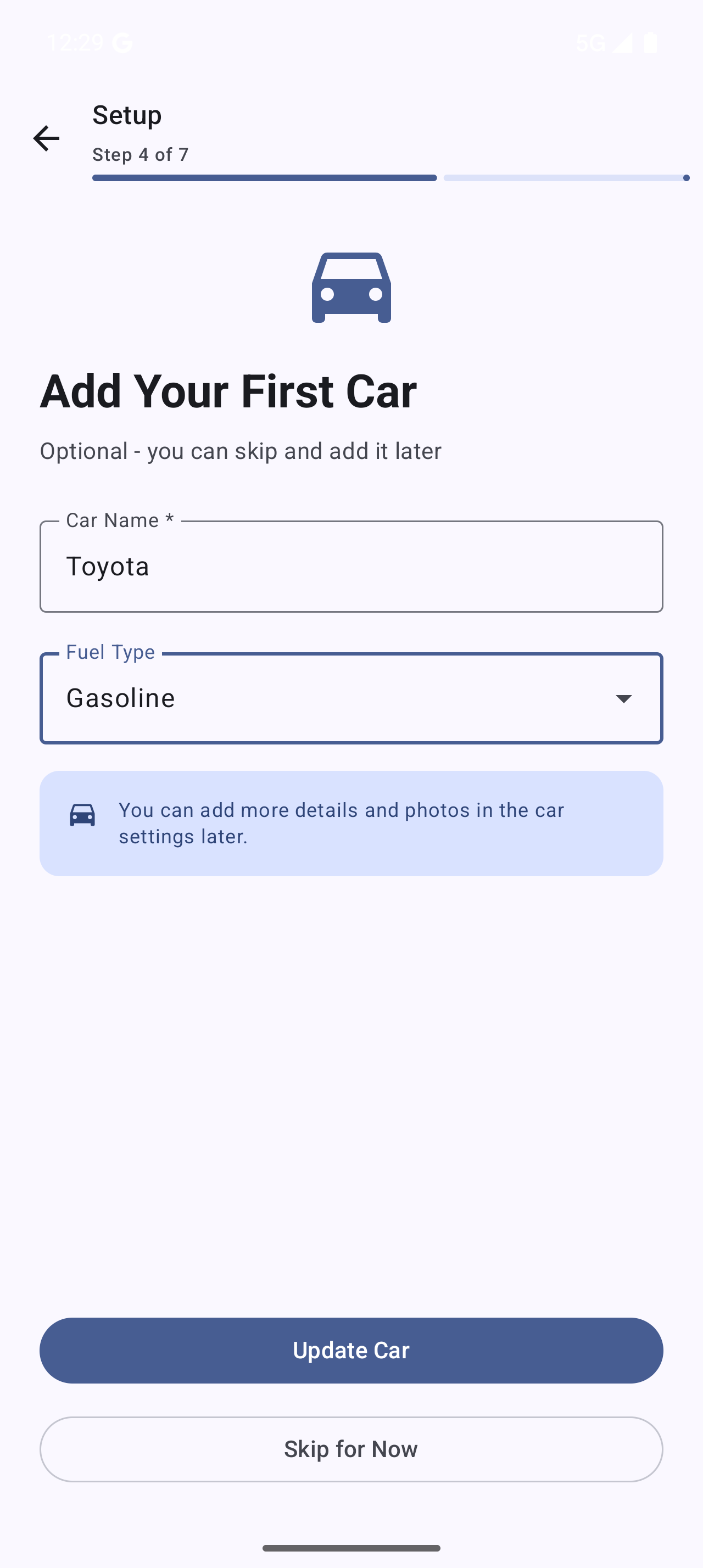 Add vehicle