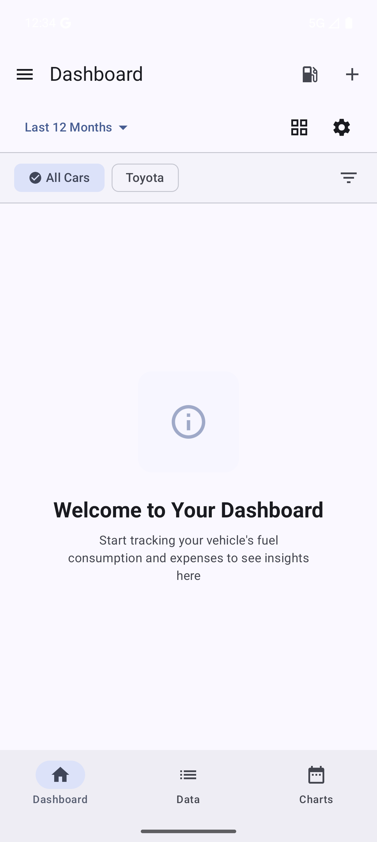 Empty dashboard